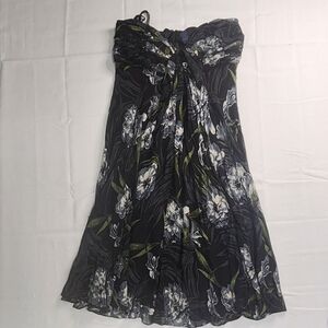 Eva Blue Dress  Black Beaded Fairy Floral Midi Dress 12